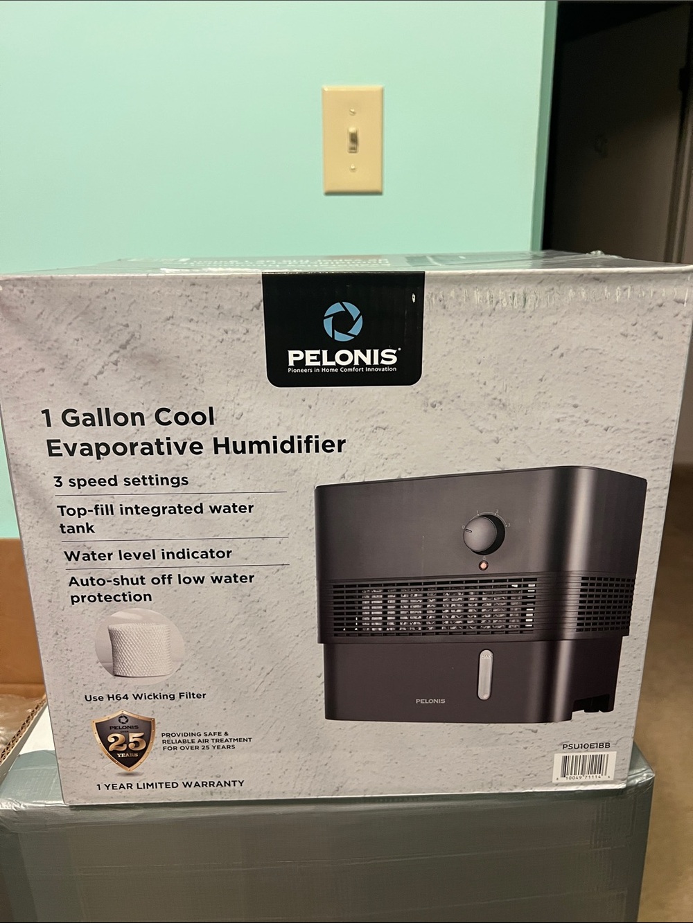 1-Gallon Cool Evaporative Humidifier - Black